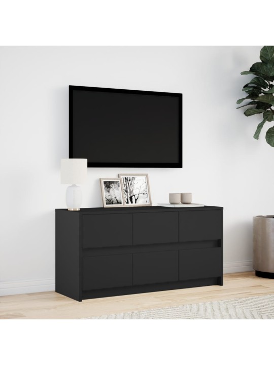 TV skříňka s LED černá 100 x 34 x 50 cm kompozitní dřevo