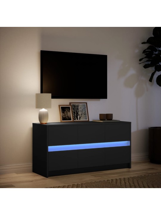 TV skříňka s LED černá 100 x 34 x 50 cm kompozitní dřevo