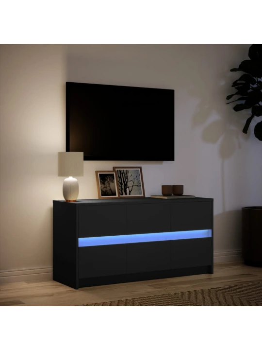TV skříňka s LED černá 100 x 34 x 50 cm kompozitní dřevo