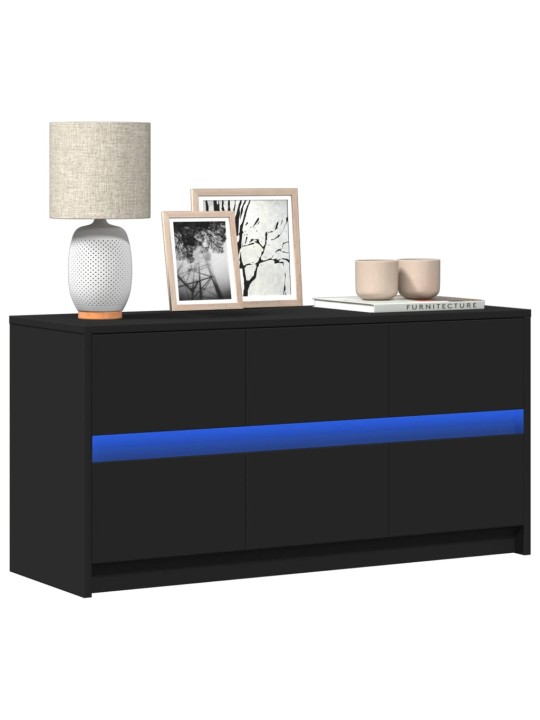 TV skříňka s LED černá 100 x 34 x 50 cm kompozitní dřevo