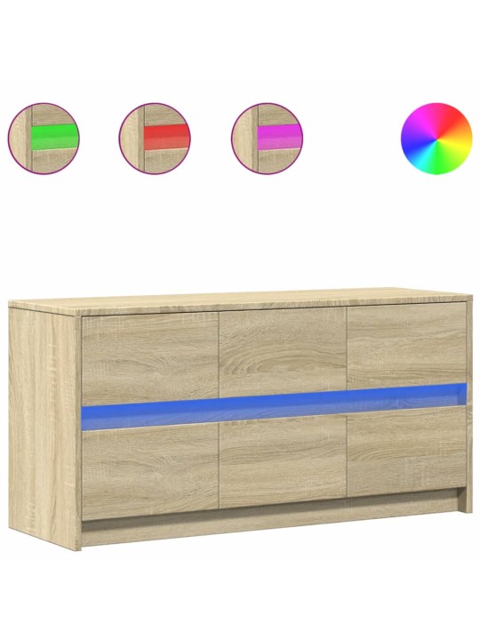 TV skříňka s LED dub sonoma 100 x 34 x 50 cm kompozitní dřevo