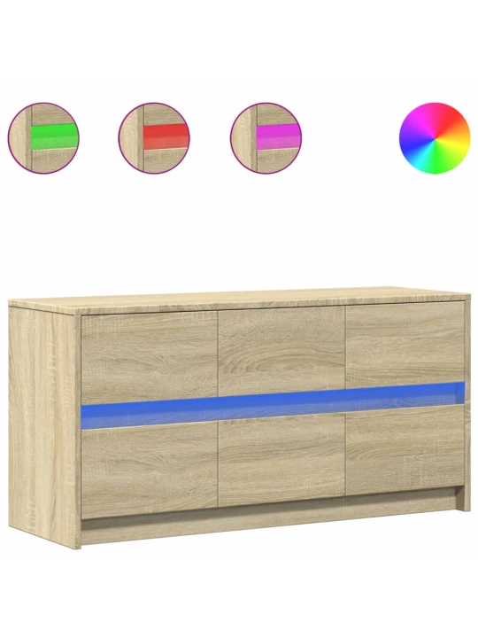 TV skříňka s LED dub sonoma 100 x 34 x 50 cm kompozitní dřevo