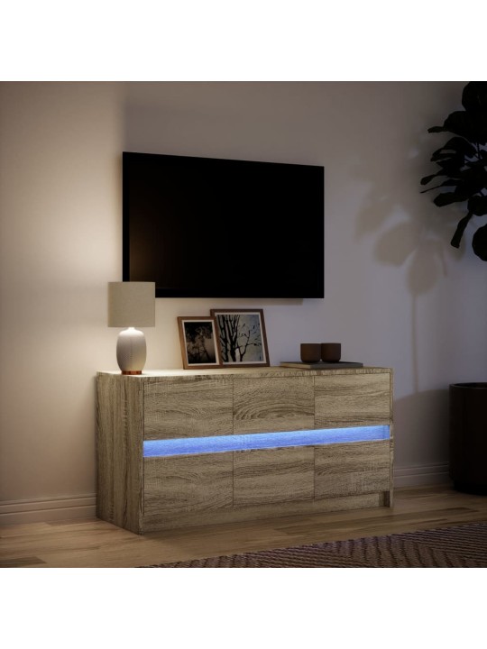 TV skříňka s LED dub sonoma 100 x 34 x 50 cm kompozitní dřevo