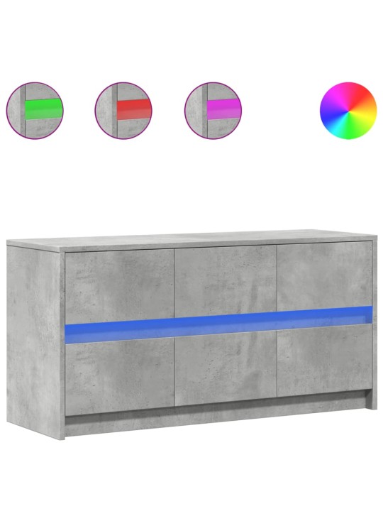 TV skříňka s LED betonově šedá 100x34x50 cm kompozitní dřevo