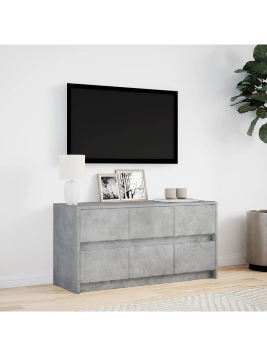 TV skříňka s LED betonově šedá 100x34x50 cm kompozitní dřevo