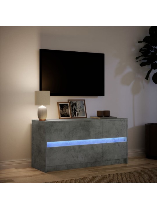 TV skříňka s LED betonově šedá 100x34x50 cm kompozitní dřevo