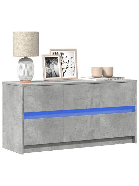 TV skříňka s LED betonově šedá 100x34x50 cm kompozitní dřevo