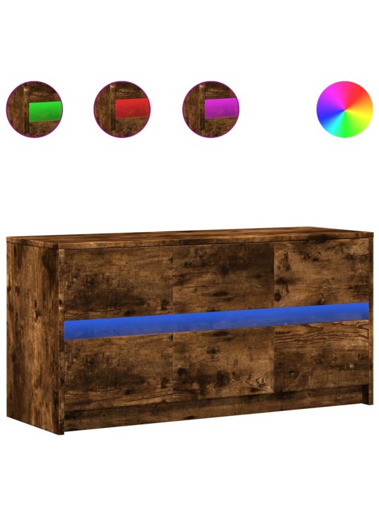 Tv skříňka s led kouřový dub 100 x 34 x 50 cm kompozitní dřevo