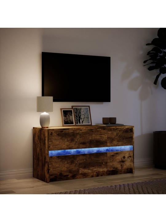 Tv skříňka s led kouřový dub 100 x 34 x 50 cm kompozitní dřevo