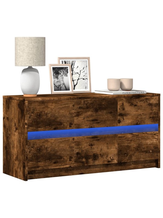 Tv skříňka s led kouřový dub 100 x 34 x 50 cm kompozitní dřevo
