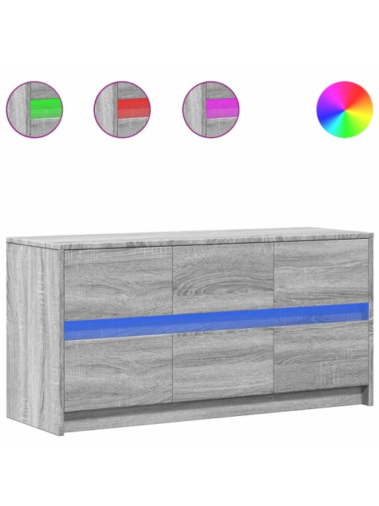Tv skříňka s led šedá sonoma 100 x 34 x 50 cm kompozitní dřevo