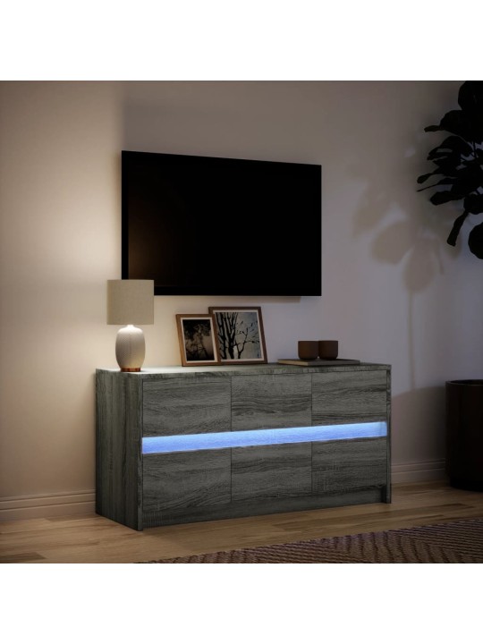 Tv skříňka s led šedá sonoma 100 x 34 x 50 cm kompozitní dřevo