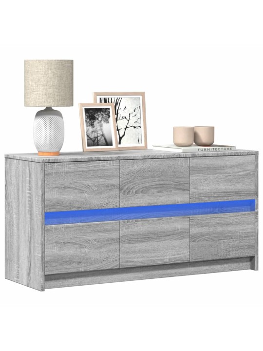 Tv skříňka s led šedá sonoma 100 x 34 x 50 cm kompozitní dřevo