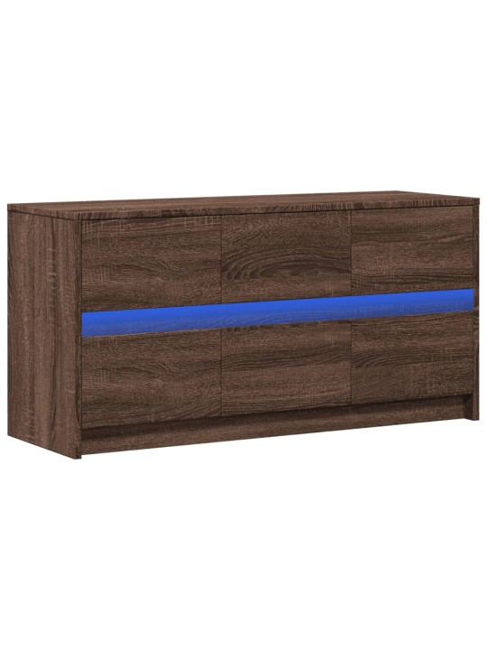 Tv skříňka s led hnědý dub 100 x 34 x 50 cm kompozitní dřevo