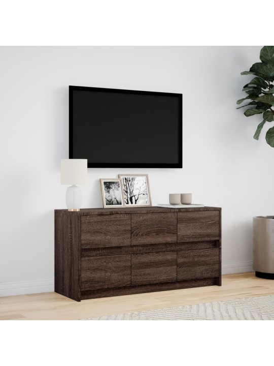 Tv skříňka s led hnědý dub 100 x 34 x 50 cm kompozitní dřevo