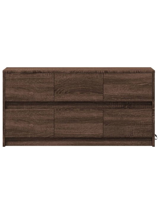 Tv skříňka s led hnědý dub 100 x 34 x 50 cm kompozitní dřevo