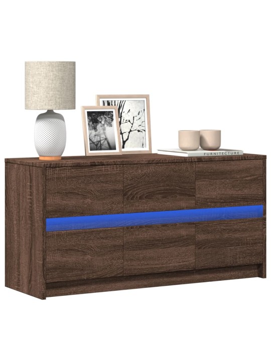 Tv skříňka s led hnědý dub 100 x 34 x 50 cm kompozitní dřevo