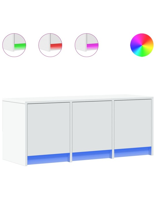 TV skříňka s LED bílá 97 x 34 x 40 cm kompozitní dřevo