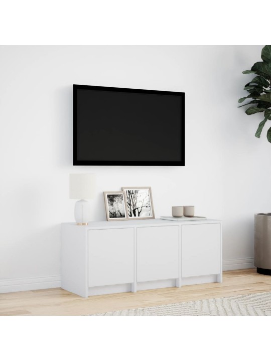 TV skříňka s LED bílá 97 x 34 x 40 cm kompozitní dřevo
