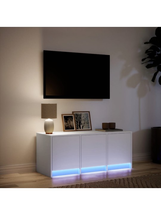 TV skříňka s LED bílá 97 x 34 x 40 cm kompozitní dřevo