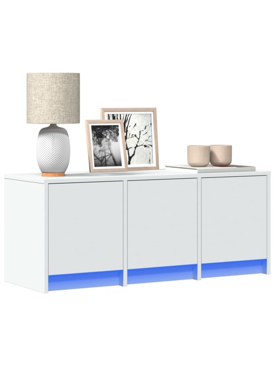 TV skříňka s LED bílá 97 x 34 x 40 cm kompozitní dřevo