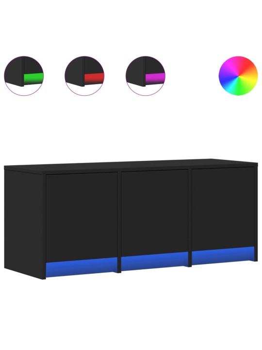 TV skříňka s LED černá 97 x 34 x 40 cm kompozitní dřevo