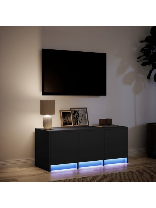 TV skříňka s LED černá 97 x 34 x 40 cm kompozitní dřevo