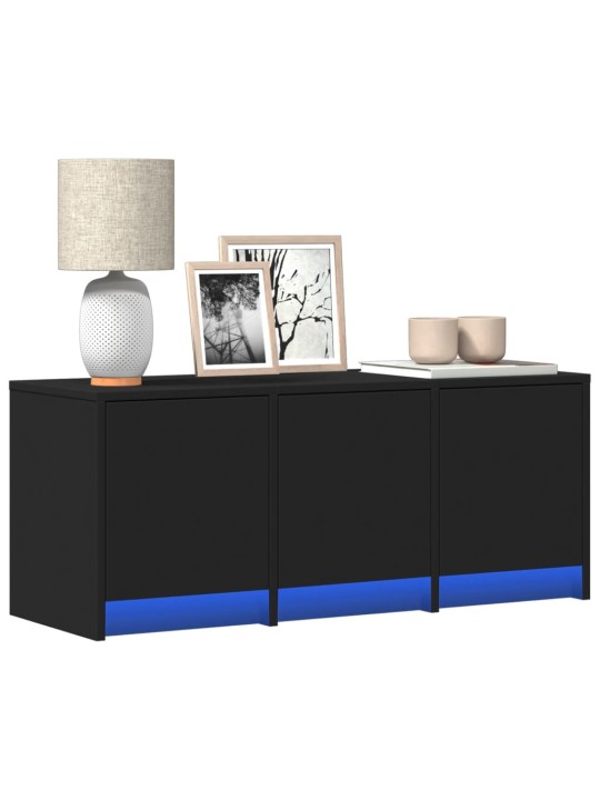 TV skříňka s LED černá 97 x 34 x 40 cm kompozitní dřevo
