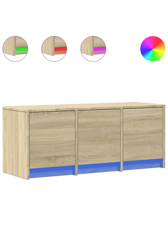 TV skříňka s LED dub sonoma 97 x 34 x 40 cm kompozitní dřevo