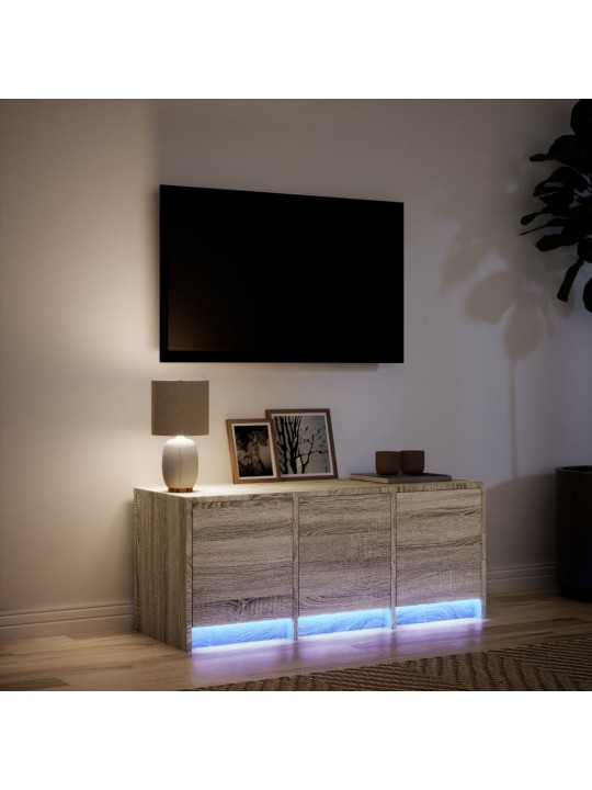 TV skříňka s LED dub sonoma 97 x 34 x 40 cm kompozitní dřevo