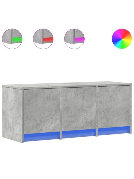 TV skříňka s LED betonově šedá 97 x 34 x 40 cm kompozitní dřevo