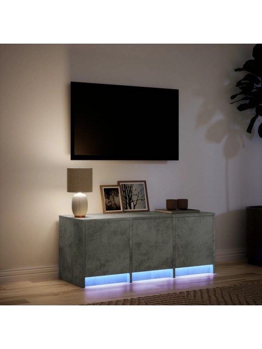 TV skříňka s LED betonově šedá 97 x 34 x 40 cm kompozitní dřevo