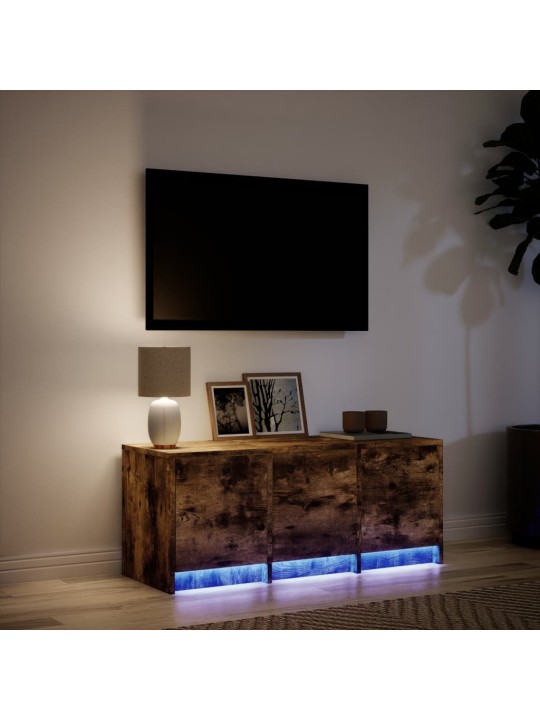 Tv skříňka s led kouřový dub 97 x 34 x 40 cm kompozitní dřevo