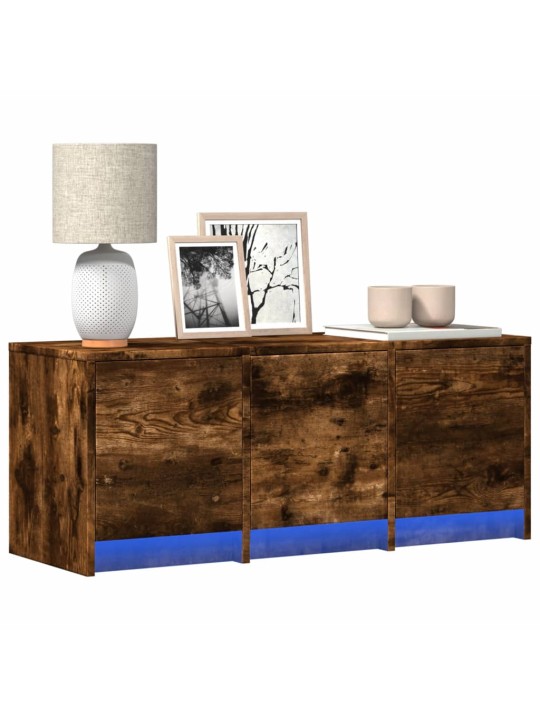 Tv skříňka s led kouřový dub 97 x 34 x 40 cm kompozitní dřevo