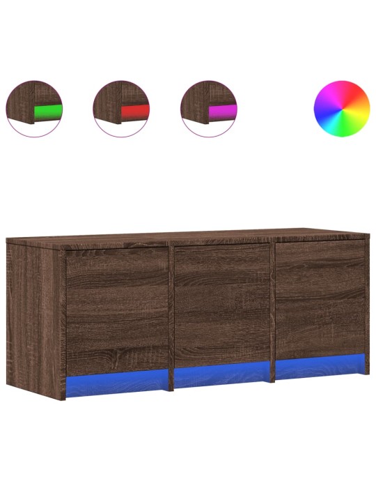 Tv skříňka s led hnědý dub 97 x 34 x 40 cm kompozitní dřevo