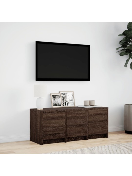 Tv skříňka s led hnědý dub 97 x 34 x 40 cm kompozitní dřevo