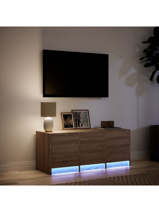 Tv skříňka s led hnědý dub 97 x 34 x 40 cm kompozitní dřevo