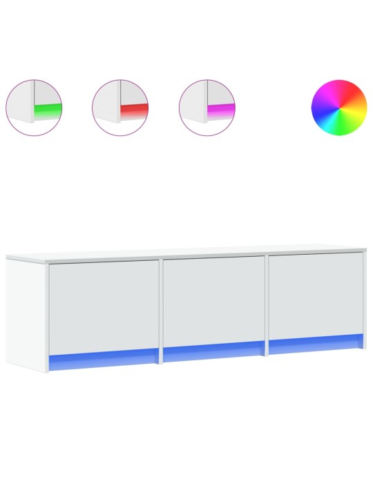 TV skříňka s LED bílá 140 x 34 x 40 cm kompozitní dřevo
