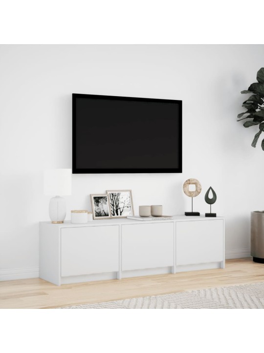 TV skříňka s LED bílá 140 x 34 x 40 cm kompozitní dřevo