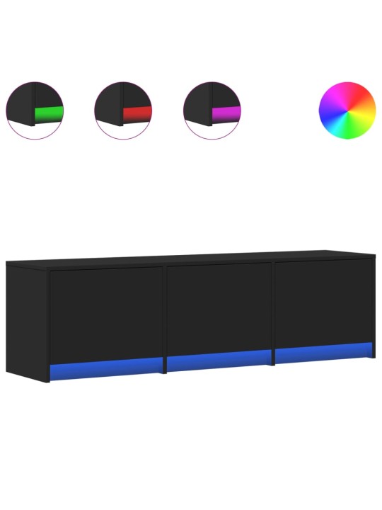 TV skříňka s LED černá 140 x 34 x 40 cm kompozitní dřevo