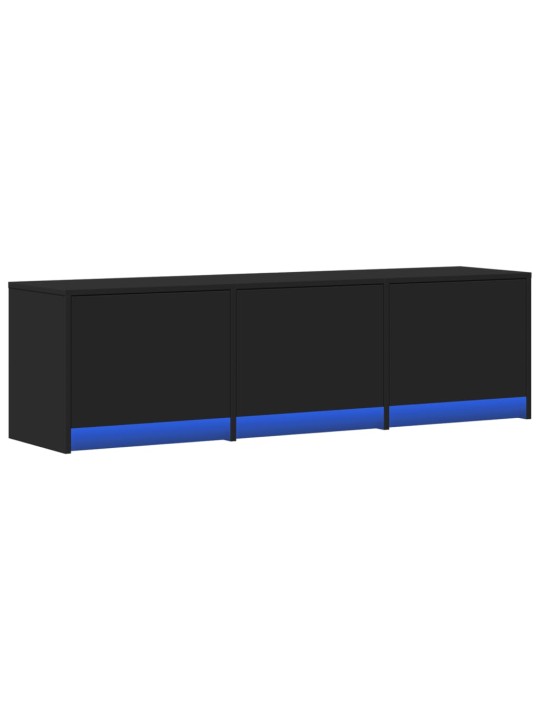 TV skříňka s LED černá 140 x 34 x 40 cm kompozitní dřevo