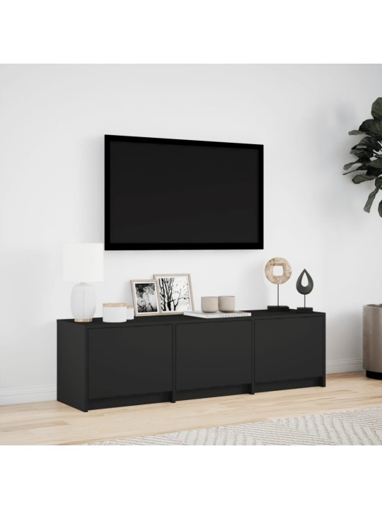 TV skříňka s LED černá 140 x 34 x 40 cm kompozitní dřevo