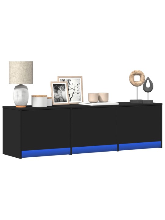 TV skříňka s LED černá 140 x 34 x 40 cm kompozitní dřevo