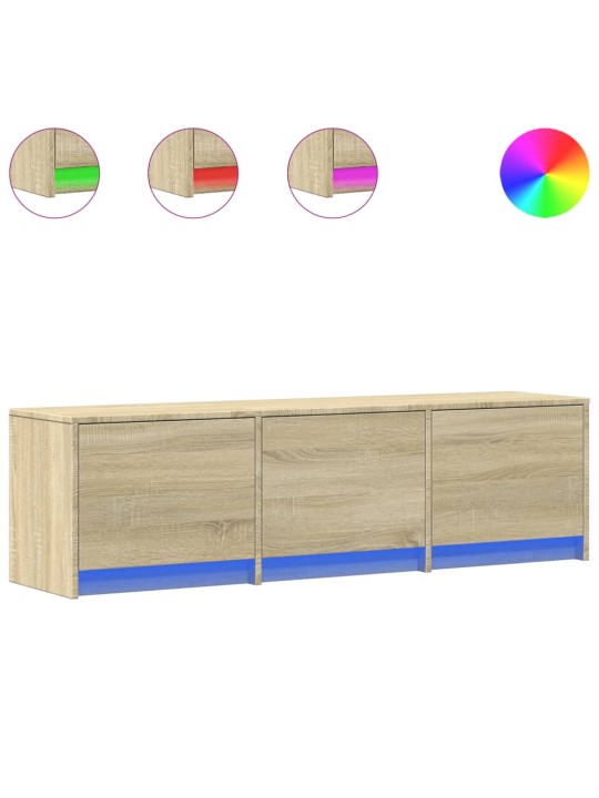 TV skříňka s LED dub sonoma 140 x 34 x 40 cm kompozitní dřevo