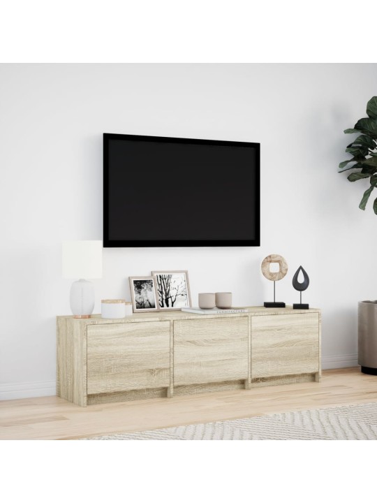 TV skříňka s LED dub sonoma 140 x 34 x 40 cm kompozitní dřevo
