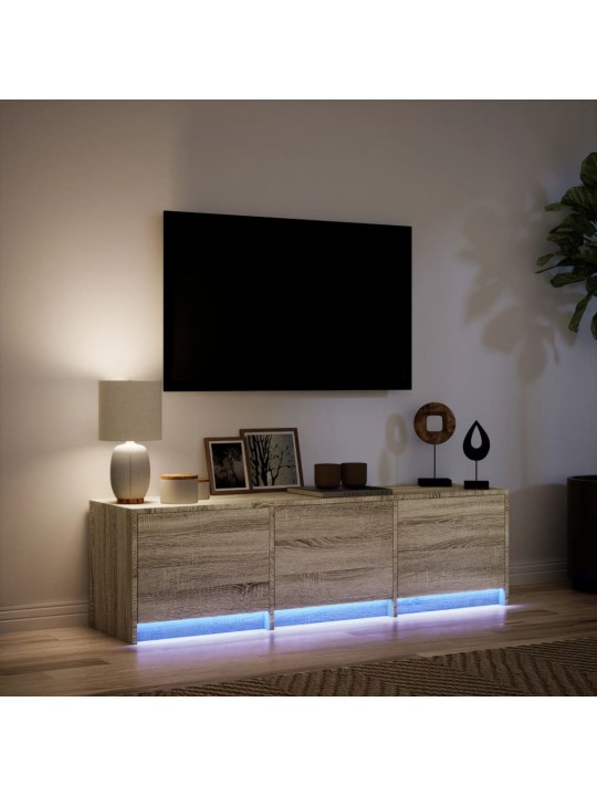 TV skříňka s LED dub sonoma 140 x 34 x 40 cm kompozitní dřevo