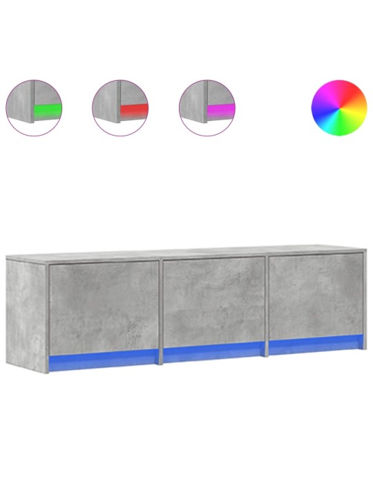TV skříňka s LED betonově šedá 140x34x40 cm kompozitní dřevo