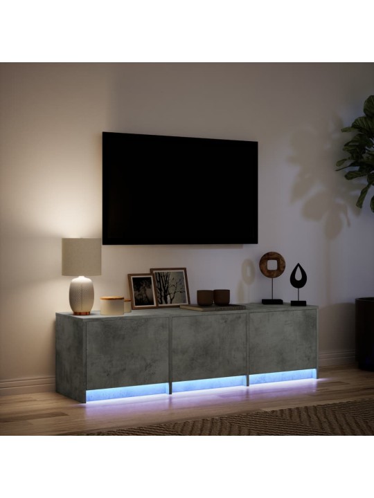 TV skříňka s LED betonově šedá 140x34x40 cm kompozitní dřevo