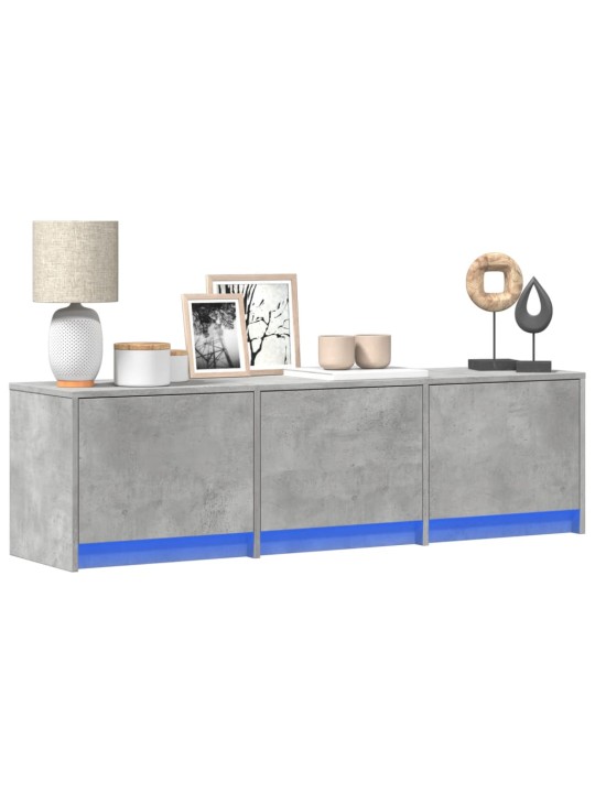 TV skříňka s LED betonově šedá 140x34x40 cm kompozitní dřevo
