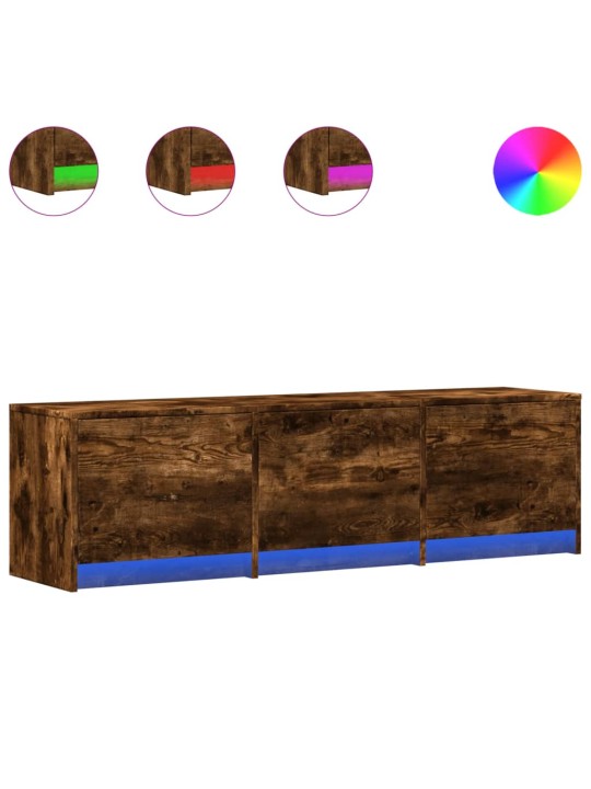 Tv skříňka s led kouřový dub 140 x 34 x 40 cm kompozitní dřevo